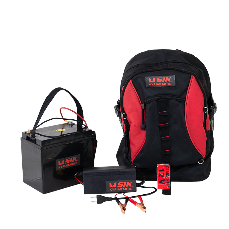 RECHARGEABLE 13V LITHIUM BATTERY WITH CHARGER AND ERGONOMIC BACKPACK BACK